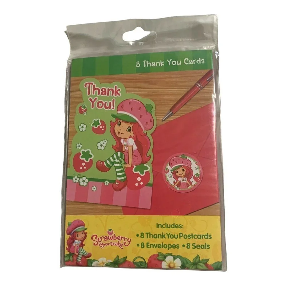 2009 American Greetings DesignWare Strawberry Shortcake Thank you Cards 3 x 8